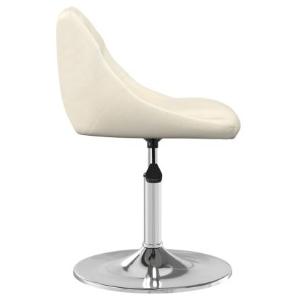 Въртящи се трапезни столове, 4 бр, кремави, кадифе