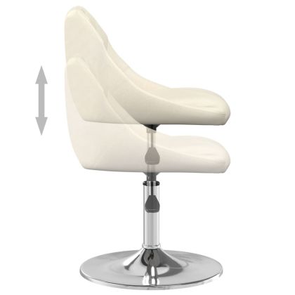 Въртящи се трапезни столове, 4 бр, кремави, кадифе