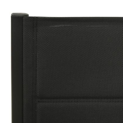 Сгъваеми градински столове, 2 бр, textilene и алуминий, черни