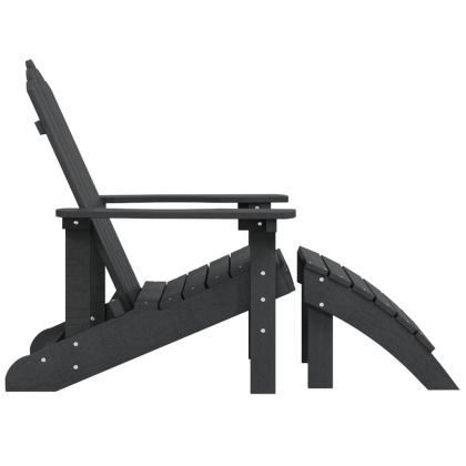 Градински стол Adirondack с табуретка, HDPE, антрацит