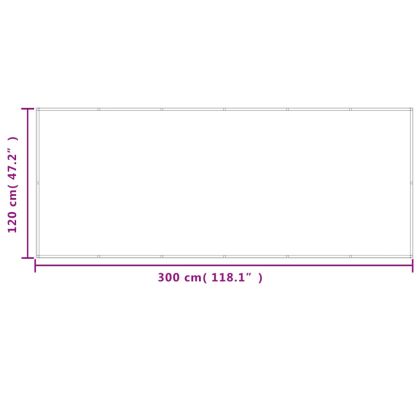 Балконски параван пясъчен 120x300 см 100% полиестер оксфорд
