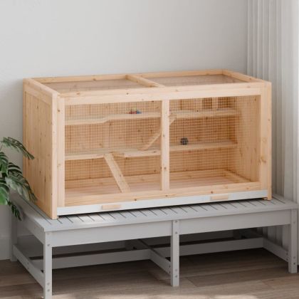 Клетка за хамстери 104x52x54 см, масивна дървесина, ела