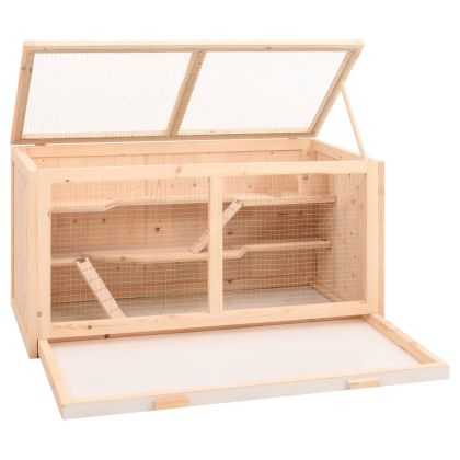 Клетка за хамстери 104x52x54 см, масивна дървесина, ела