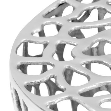 Маса за кафе, лят алуминий, 70x30 см, сребриста