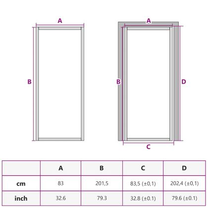 Интериорна врата златиста 83x201,5 см закалено стъкло, алуминий