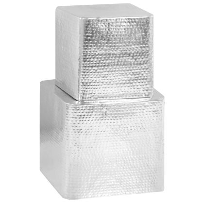 Маси за кафе, 2 бр, сребристи, алуминий