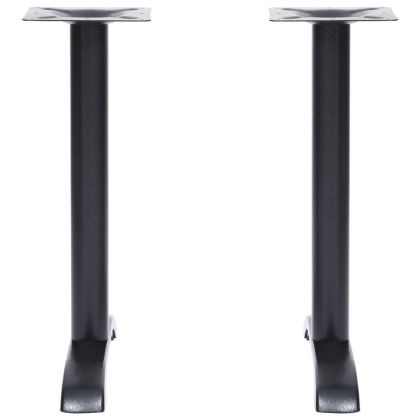 Крака за бистро маси 2 бр, черен, 61x8x72 см, чугун