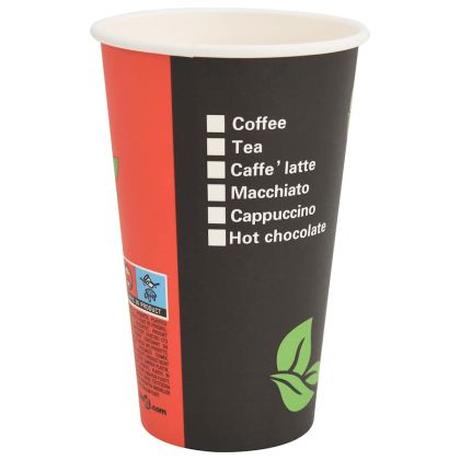 хартиени чаши за кафе с капачки 1000 бр. 16oz 400ml