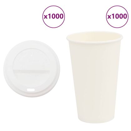 хартиени чаши за кафе с капачки 1000 бр. 16oz 400ml