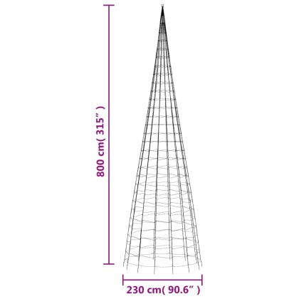 LED коледна елха 3000 LED цветни 800 см