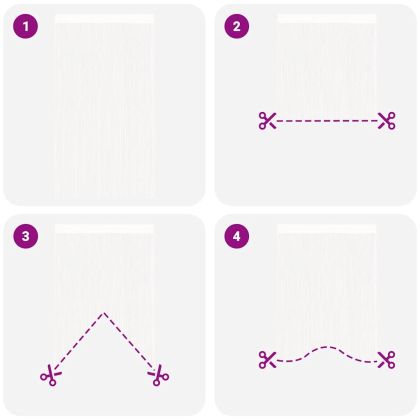 Пердета ресни, 2 бр, 140x250 см, бели