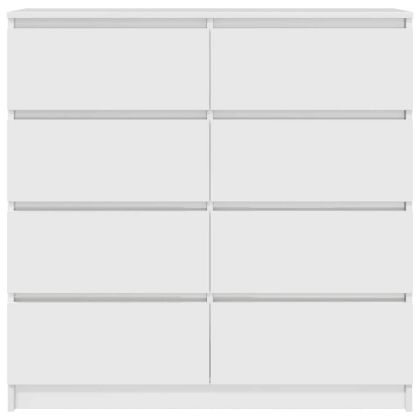 Сайдборд, бял, 100x35x99 см, инженерно дърво