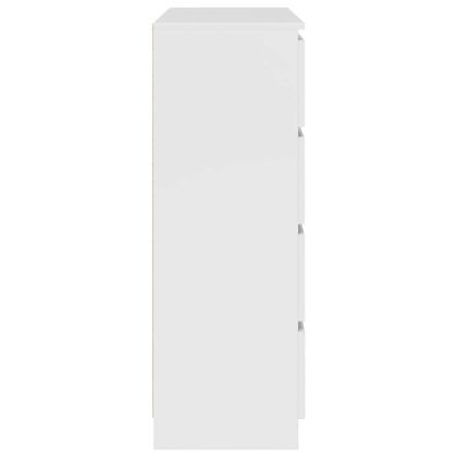 Сайдборд, бял, 100x35x99 см, инженерно дърво