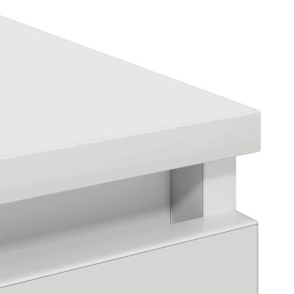 Сайдборд, бял, 100x35x99 см, инженерно дърво