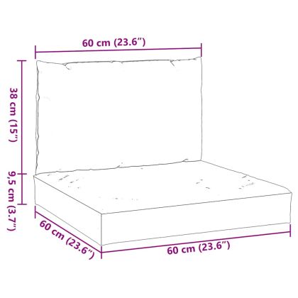 Палетни възглавници, 2 бр, на листа, текстил