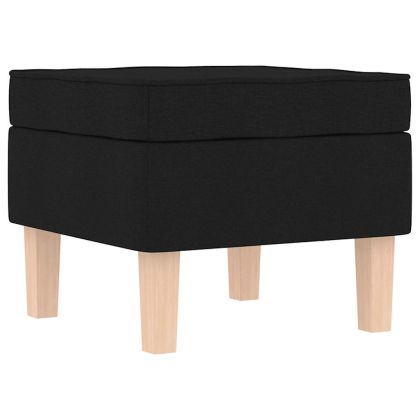 Люлеещ се стол с табуретка, черен, плат