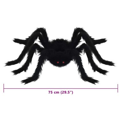 Декорация с паяк за Хелоуин 6 pcs Черно 75 cm