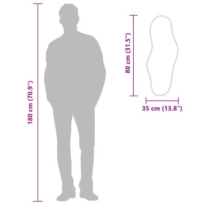 Стенно огледало злато 80x35 см