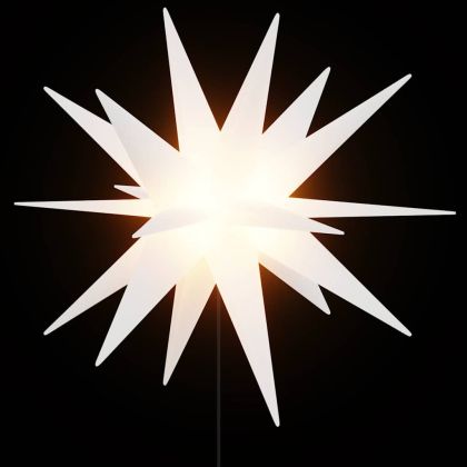 Коледна лампа със заземяващ шип, LED, сгъваема, бяла, 57 см