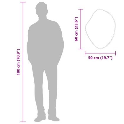 Стенно огледало сребро 60x50 см