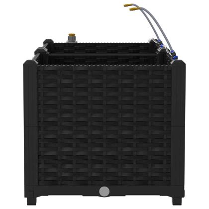 Градинска саксия 2 pcs Черен Пластмаса