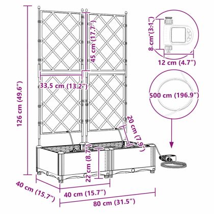 Градинска саксия 2 pcs Черен Пластмаса