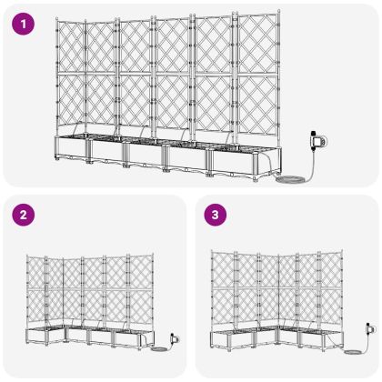 Градинска саксия 5 pcs Черен Пластмаса
