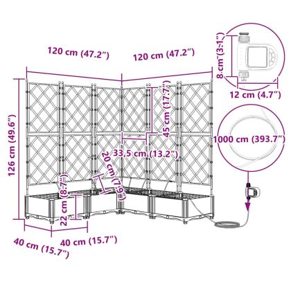 Градинска саксия 5 pcs Черен Пластмаса