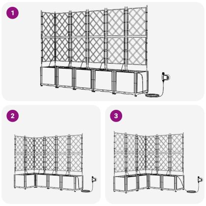 Градинска саксия 5 pcs Черен Пластмаса
