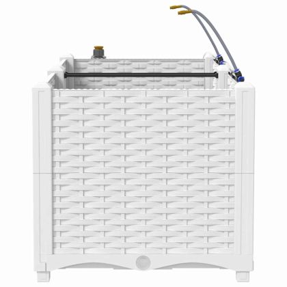 Градинска саксия 2 pcs Бял Пластмаса