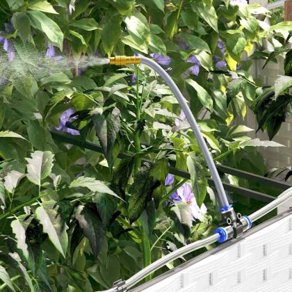 Градинска саксия 4 pcs Бял Пластмаса