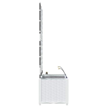 Градинска саксия 2 pcs Бял Пластмаса