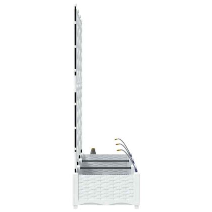 Градинска саксия 3 pcs Бял Пластмаса