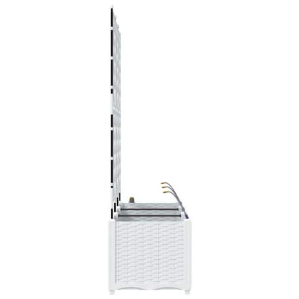 Градинска саксия 3 pcs Бял Пластмаса