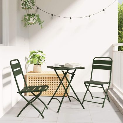 Сгъваем градински стол 2 pcs Зелен 42 x 52 x 82 см