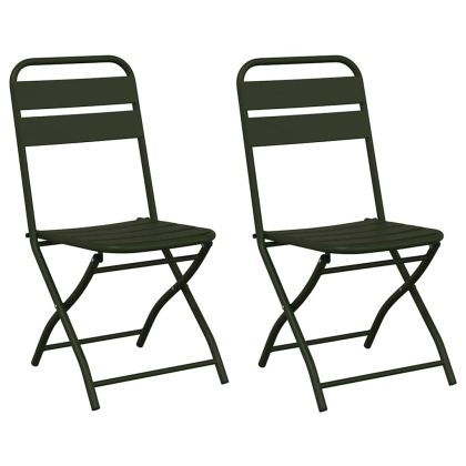 Сгъваем градински стол 2 pcs Зелен 42 x 52 x 82 см