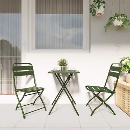 Сгъваем градински стол 2 pcs Зелен 42 x 52 x 82 см