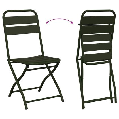 Сгъваем градински стол 2 pcs Зелен 42 x 52 x 82 см
