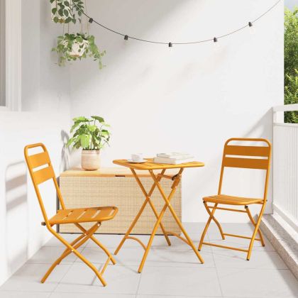 Сгъваем градински стол 2 pcs Горчица 42 x 52 x 82 см