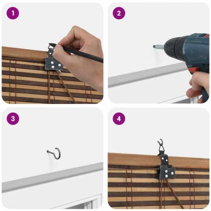 Ролетна щора С завеси Кафяво 150 x 220 cm бамбук