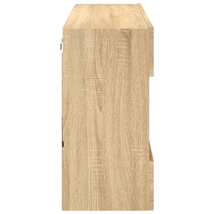 Стенен ТВ шкаф с LED осветление, сонома дъб, 98,5x30x60,5 см