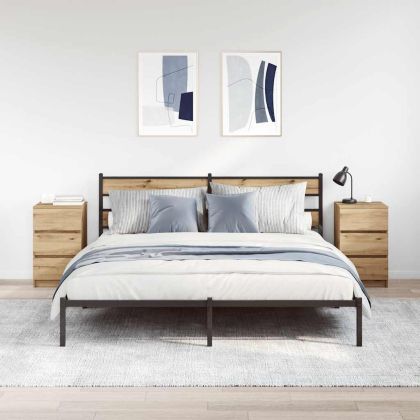 Нощни шкафчета с 3 чекмеджета, 2 бр, дъб артизан, 39x35x65 см