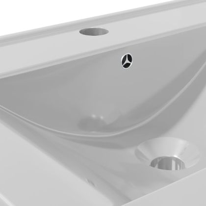 Мивка с преливник, 60x46x16 см, керамична, сребриста