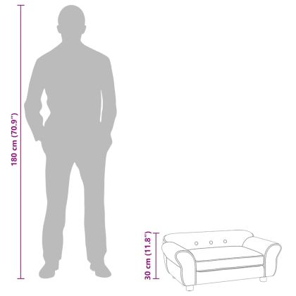 Кучешки диван, син, 72x45x30 см, плюш