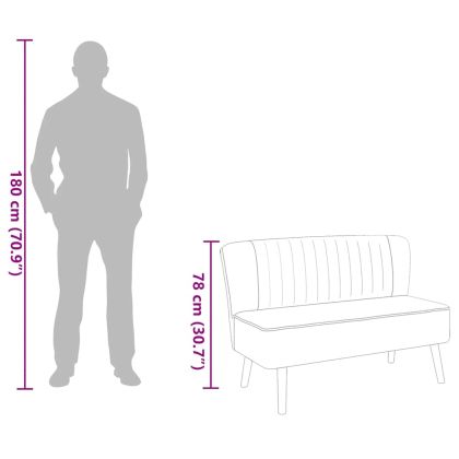 Диван, плат, 117x55,5x77 см, светлосив