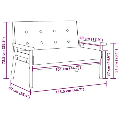 2-местен диван, черен, изкуствена кожа