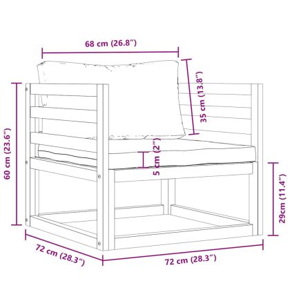 Градински стол с тъмносиви възглавници, акация масив