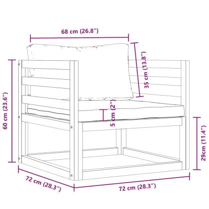 Градински стол с кремави възглавници, акациево дърво масив