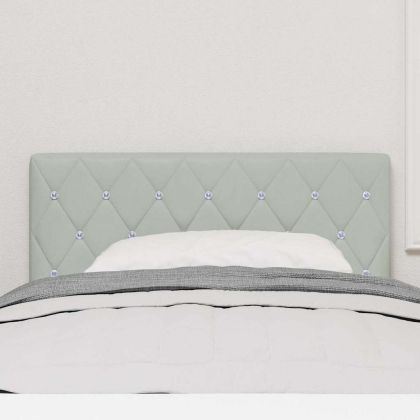 LED глава с LED ленти с таблото Светлосиво 90 cm Кадифе