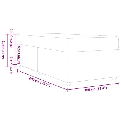 Рамка за легло Таупе 100 x 200 cm текстил